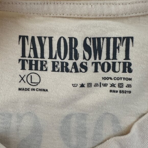 Taylor Swift The Eras Tour 100% Cotton Beige / Black T-Shirt Size XL - Picture 8 of 8